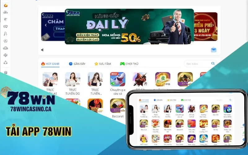 Ứng dụng cá cược 78win trên điện thoại