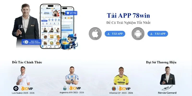 Điện thoại hiển thị ứng dụng 78win