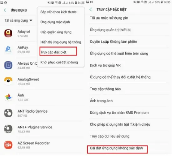 Bật nguồn không xác định trên Android